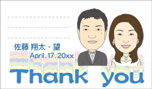 似顔絵サンキューシール D