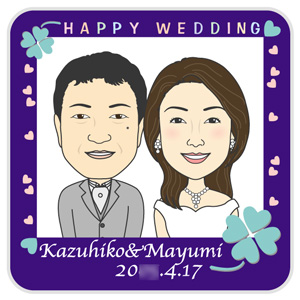 似顔絵ミニタオル ＜クローバー＞