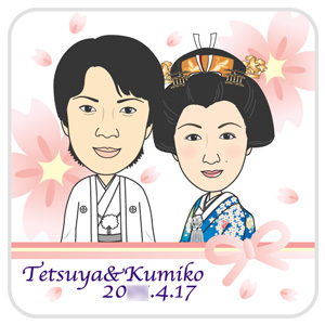 似顔絵ミニタオル 当日衣装 ＜和装＞